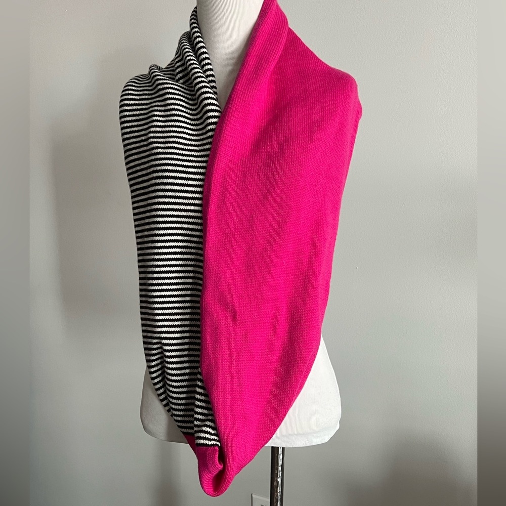 Kate Spade Pink and Black Striped Scarf